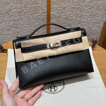 에르메스 미니 켈리 블랙 실버 하드웨어 가방 18385
