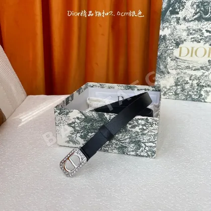디올 송아지가죽 라인스톤 장식 벨트 59808