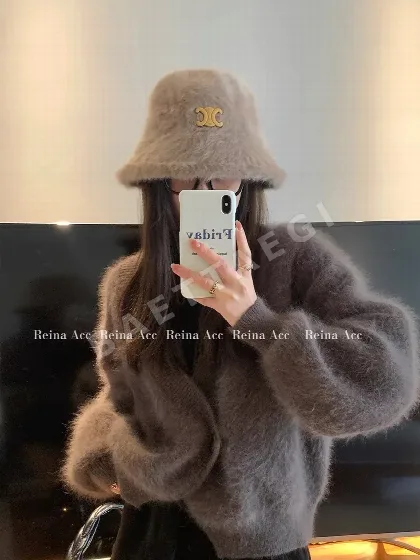 셀린느 토끼 모피 어부 모자 84249