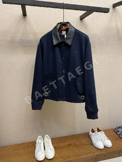 디올 자수 버클 가죽 카라 남성 자켓 153557