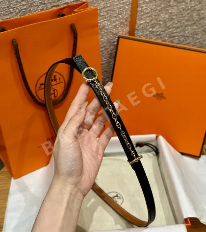 에르메스 팔라듐 도금 보석 장식 슬라이드 벨트 175194