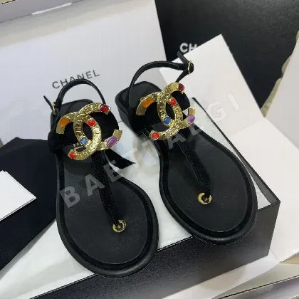샤넬 엑스퀴지트 글라스 젬 플립플롭 94543