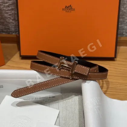 에르메스 미니 H 버클 양면 가죽 벨트 175837