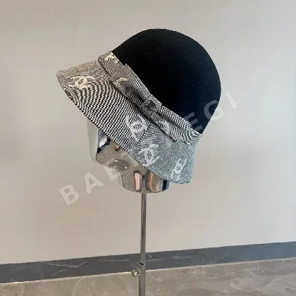 샤넬 울 트위드 버킷햇 모자 82229