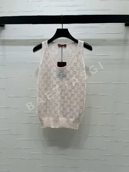 구찌 라인스톤 로고 니트 베스트 91225
