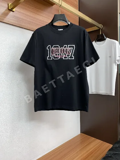 디올 코튼 크루넥 남성 반팔 티셔츠 47608