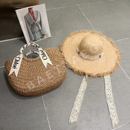 샤넬 라피아 밀짚 접이식 모자 82168