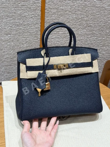에르메스 버킨 25 사파이어 블루 토고 가죽 가방 191703