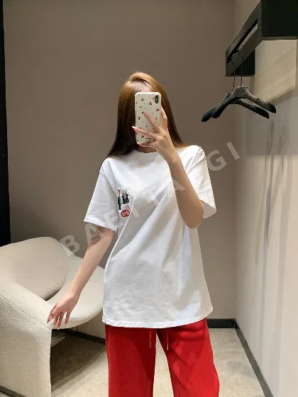 구찌 만화 로고 자수 라운드넥 반팔 티셔츠 51099