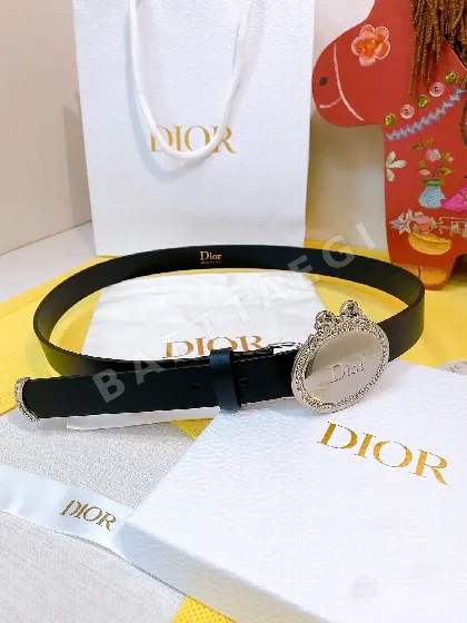 디올 오벌 버클 양면 가죽 벨트 130775