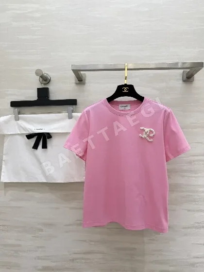 샤넬 비즈 장식 여성 반팔 티셔츠 103793