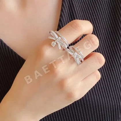 샤넬 루방 리본 라인 반지 69182