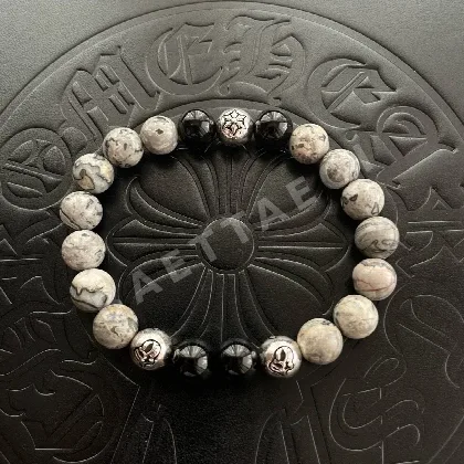 크롬하츠 클래식 엠보스 팔찌 62773