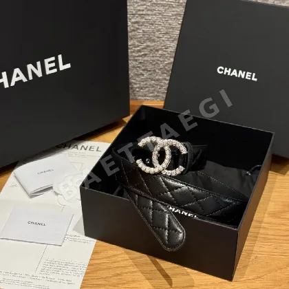 샤넬 램스킨 더블 C 로고 벨트 174283
