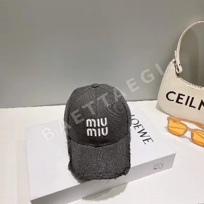미우미우 데님 자수 버킷 햇 81163