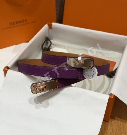 에르메스 켈리 팔라듐 버클 헌터 가죽 벨트 177670