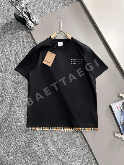 버버리 뉴 클래식 체크 패치워크 반팔 티셔츠 49360