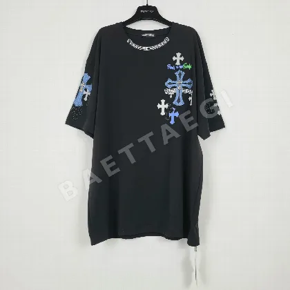 크롬하츠 CH 크로스 실버 자수 반팔 티셔츠 53638