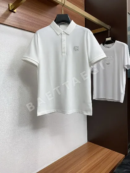 로에베 고급 피케 소재 남성 반팔 폴로셔츠 48450