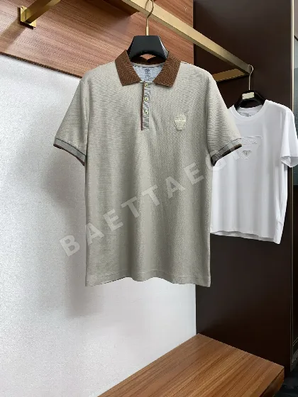 브루넬로쿠치넬리 남성 코마 코튼 피케 반팔 폴로셔츠 156444