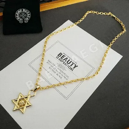 크롬하츠 골드 클래식 레터 육각별 펜던트 목걸이 125943