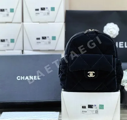 샤넬 25N 코코네이지 벨벳 백팩 AS5679