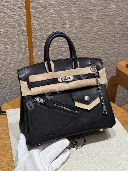 에르메스 버킨 25 블랙 가방 144414