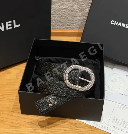 샤넬 오벌 버클 레자 벨트 58721