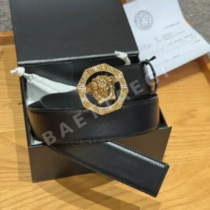 베르사체 메두사 버클 가죽 벨트 180672