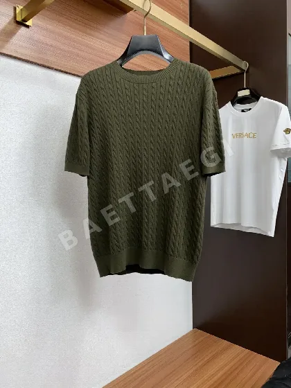 로로피아나 남성 심플 크루넥 니트 반팔 셔츠 156263