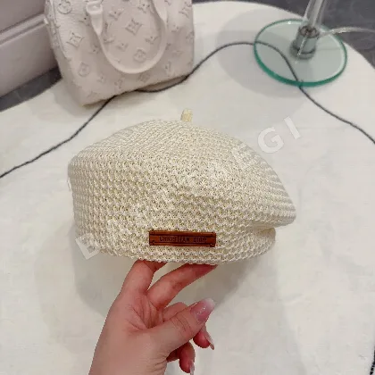 디올 비대칭 밀짚 베레모 78510