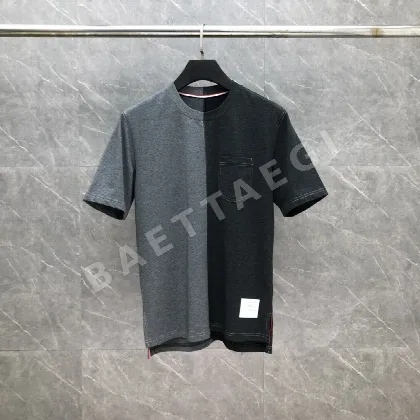 톰브라운 투톤 컬러 코튼 반팔 티셔츠 50487
