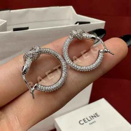 셀린느 노트 스파클 다이아몬드 후프 귀걸이 178326