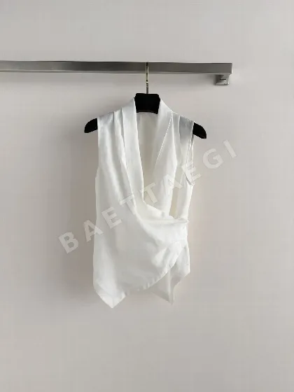 브루넬로쿠치넬리 린넨 노슬리브 크로스오버 셔츠 129673