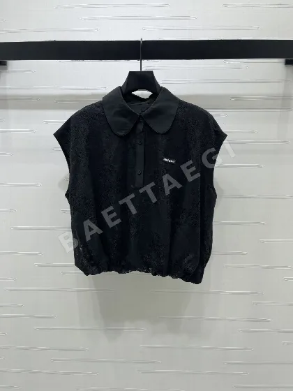 미우미우 피터팬 카라 레이스 반팔 셔츠 101679