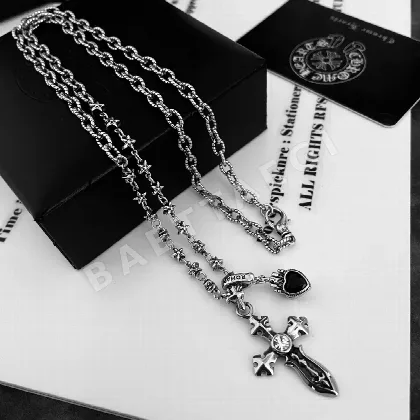 크롬하츠 레트로 크로스 더블 펜던트 목걸이 127303