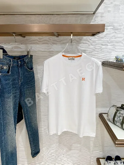 에르메스 남성 크루넥 반팔 티셔츠 156502