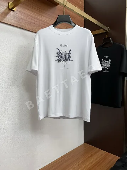 브루넬로쿠치넬리 린넨 코튼 라운드넥 남성 반팔 티셔츠 148607