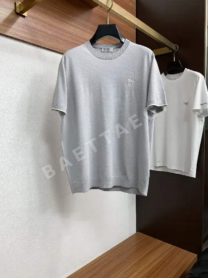 브루넬로쿠치넬리 남성 심플 크루넥 니트 반팔 티셔츠 139085