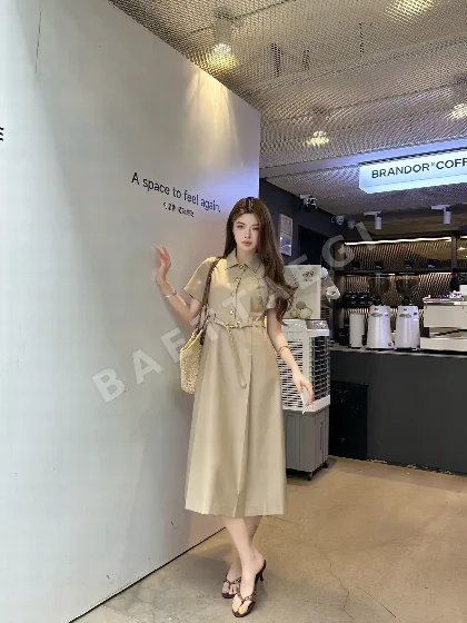 미우미우 테크니컬 원단 여성 원피스 114686