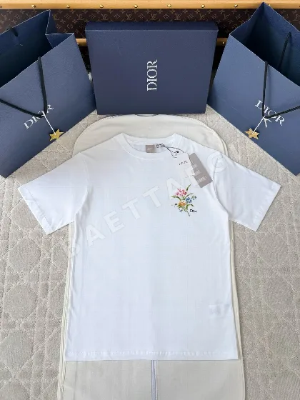 디올 CD 부케 자수 반팔 티셔츠 115297