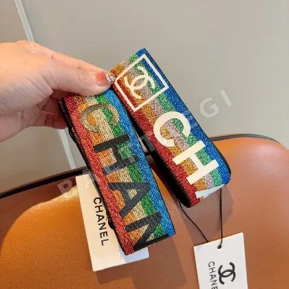 샤넬 레터 꽃무늬 헤어 타이 182538