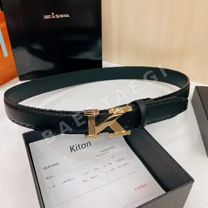 키톤 카프스킨 황동 버튼 조절 벨트 88582