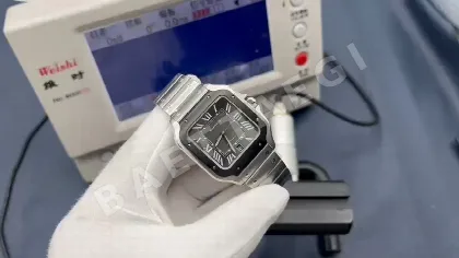 까르띠에 산토스 BV공장 9019 오토매틱 무브먼트 악어가죽 사파이어 글라스 ADLC 코팅 블루 블랙 레플리카 42761 Cartier