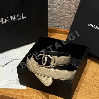 샤넬 램스킨 더블 C 메탈 로고 벨트 58633