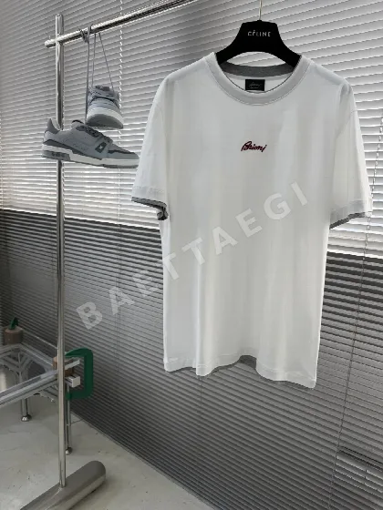 브리오니 자수 로고 텐셀 코튼 반팔 티셔츠 88619