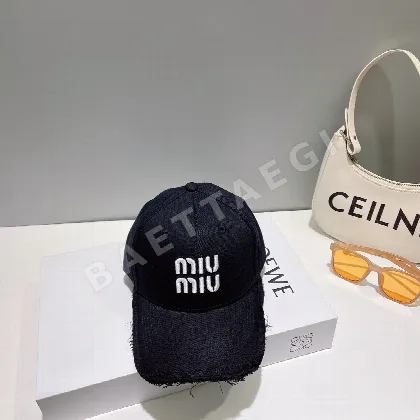 미우미우 데님 자수 버킷햇 81065