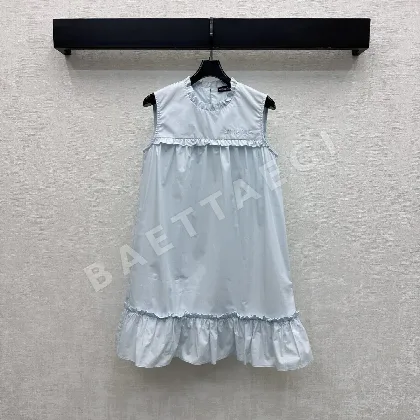 미우미우 레이스 플리츠 베스트 여성 원피스 97413