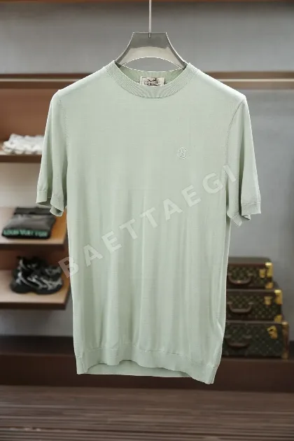 에르메스 Yili 자카드 남성 반팔 티셔츠 135477