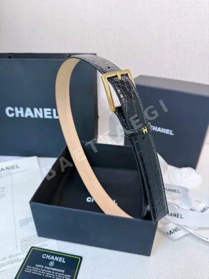 샤넬 송아지가죽 실버 메탈 벨트 58700